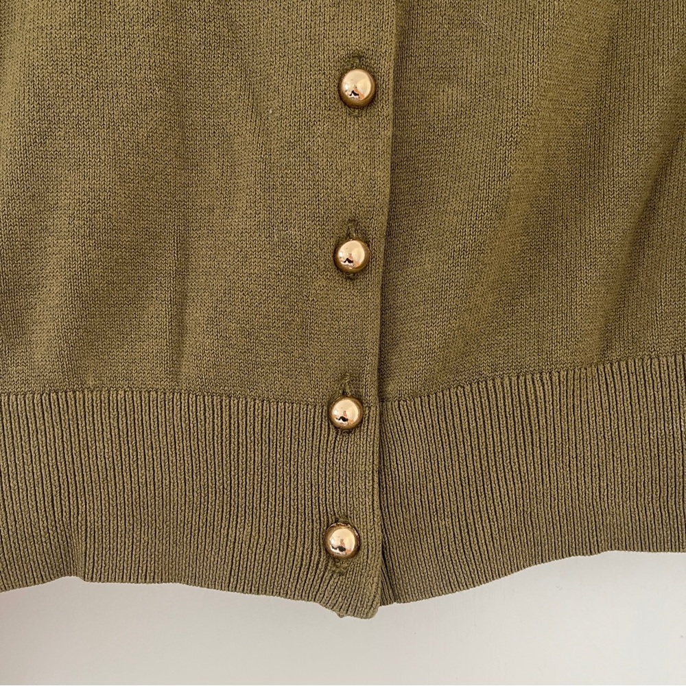 Olive Green Button-Up Cardigan - Picture 5 of 5